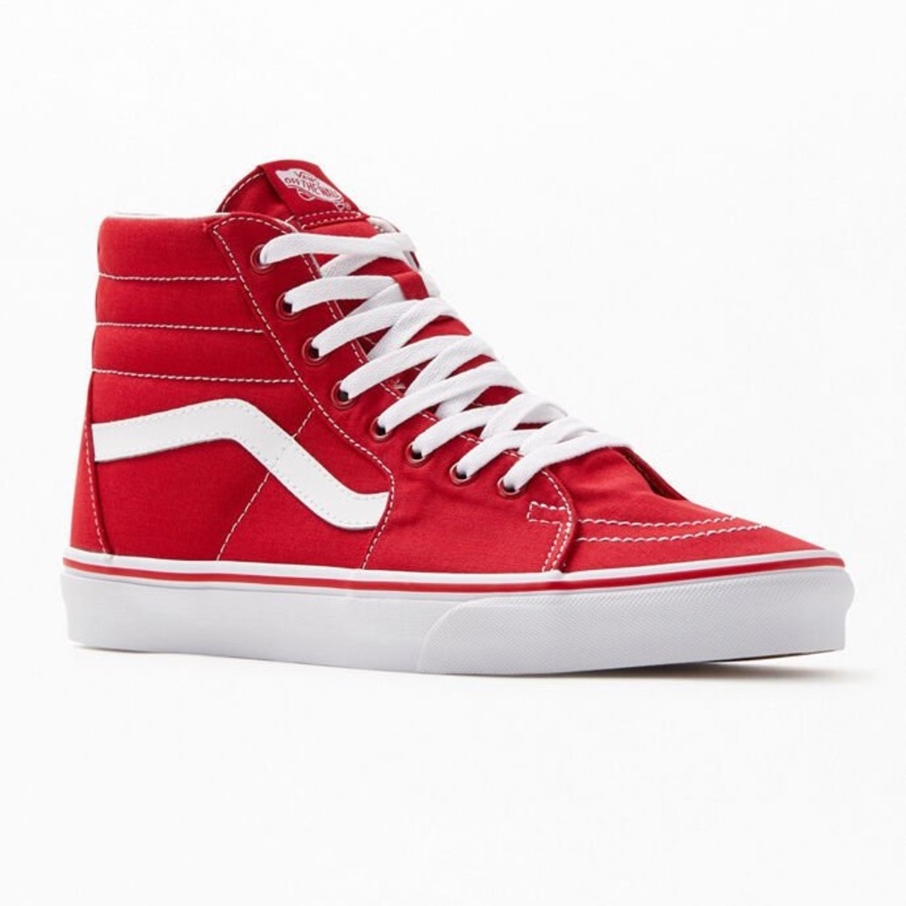 Unisex Red high top vans